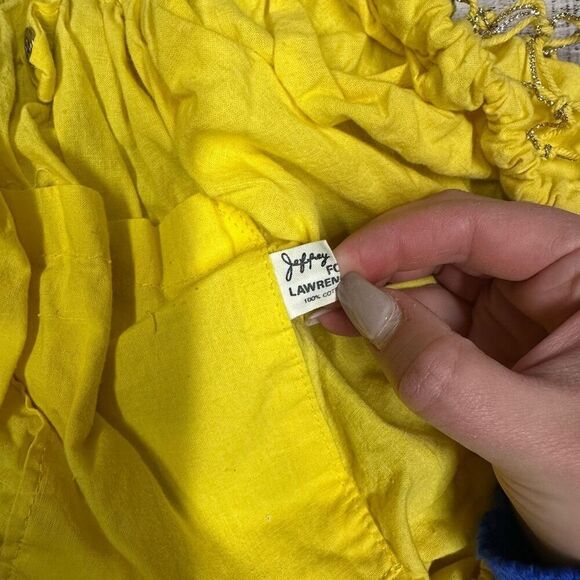 Vintage Jeffrey Lawrence for Lawrence Bentley Yellow Metallic Fishnet Hobo Bag - Picture 5 of 10